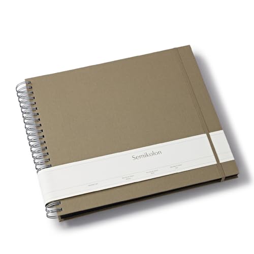 Semikolon 369970 Spiral Album Maxi Mucho – 34,5x30 cm – Fotoalbum, 90 Seiten schwarz, Fotobuch, fango beige von Semikolon