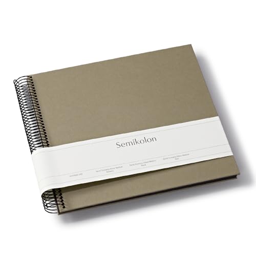 Semikolon 369994 Spiral Album Economy Medium – 23x22,3 cm – Fotoalbum, 40 Seiten schwarz, Fotobuch, fango beige von Semikolon