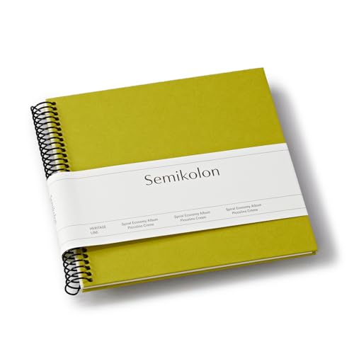 Semikolon 370007 Spiral Album Piccolino – 17 x 17 cm – Fotoalbum, 20 Seiten cremeweiß, Spiral-Fotobuch, matcha hell-grün von Semikolon