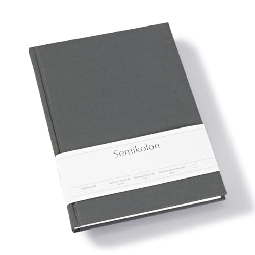 Semikolon 370056 - Notizbuch Classic B5 blanko - 176 Seiten, cremeweißes Papier – Lesezeichen – lava stone grau von Semikolon