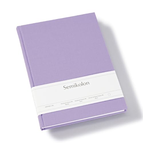 Semikolon 370057 - Notizbuch Classic B5 blanko - 176 Seiten, cremeweißes Papier - Lesezeichen - lilac silk lila von Semikolon