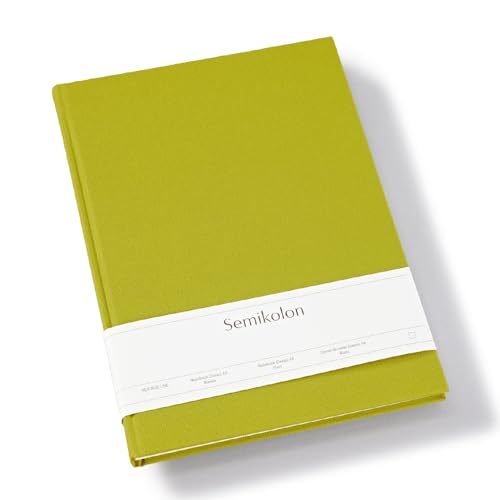 Semikolon 370059 - Notizbuch Classic A4 blanko - 176 Seiten, cremeweißes Papier - Lesezeichen - matcha hell-grün von Semikolon