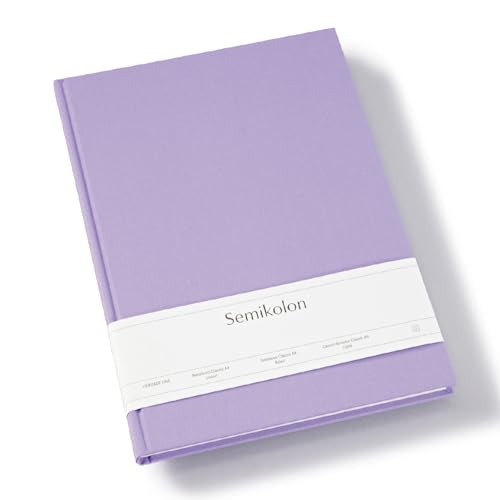 Semikolon 370065 - Notizbuch Classic A4 liniert - 176 Seiten, cremeweißes Papier - Lesezeichen - lilac silk lila von Semikolon