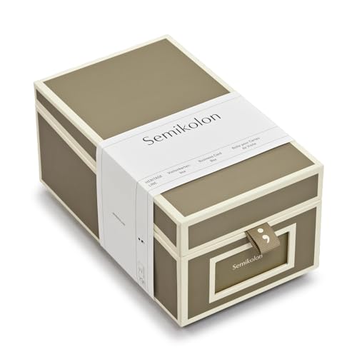 Semikolon 370083 Visitenkartenbox - alphabetisches Register - 10,5 x 18 x 8,3 cm - Business-Card-Box - fango beige von Semikolon