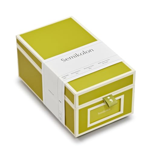 Semikolon 370084 Visitenkartenbox - alphabetisches Register - 10,5 x 18 x 8,3 cm - Business-Card-Box - matcha hell-grün von Semikolon