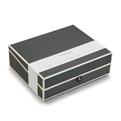 Semikolon 370089 Dokumentenbox - Aufbewahrungs-Box für Dokumente A4-31,5 x 26 x 10 cm - lava stone grau von Semikolon