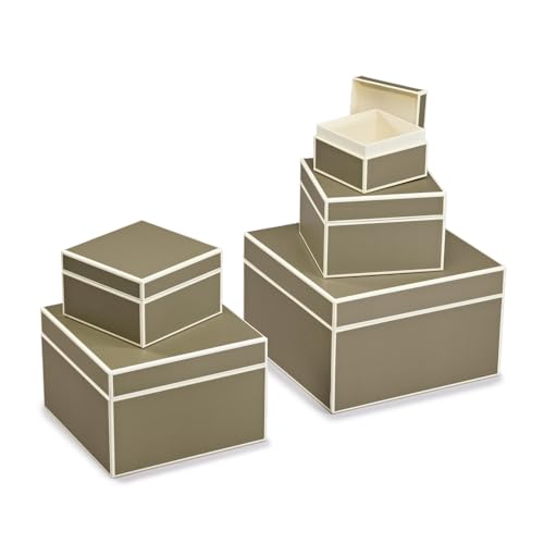 Semikolon 370096 5er Aufbewahrungsboxen – Set 5 tlg – diverse Größen – Geschenkboxen – fango beige von Semikolon