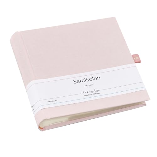 Semikolon 371948 200 Classic Album - Pocket 23 x 22,5 cm - 100 Seiten cremefarben, für 200x 10x15 Fotos - Cotton Candy rosé von Semikolon