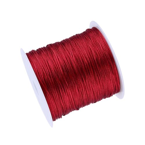 Roter 0,8mm Nylon Schnur, Chinesischer Knot Makramee Armband Schnur mit Nylon, für die Schmuck Herstellung von Semme