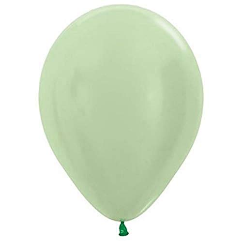 Sempertex Satin Pearl Latex-Luftballons, 50 Stück, 12 cm Größe, 430 Grün von Sempertex