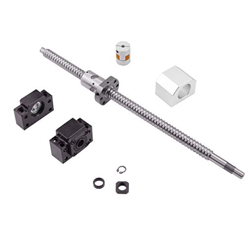 Ball Screw SFU1610 RM1610 length 500mm Diam 16mm with Ballnut and ballnut housing + end supports BK/ BF12 + coupler for CNC, length Approx 19.7 inch/ 500mm von SenTECH