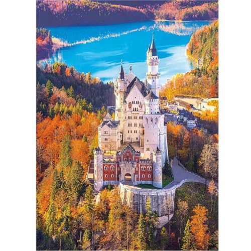 Burg Diamond Painting Set, 5D Diamant Painting Bilder Erwachsene Landschaft, DIY Rund Full Drill Diamond Art Diamant Malerei Bilder für Geschenk Zuhause Wanddekoration 40x50cm von Senbang