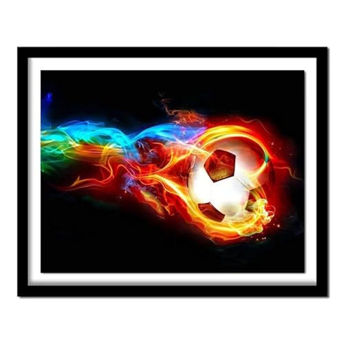 Fußball Diamond Painting Set, 5D Diamant Painting Bilder Erwachsene Rot, DIY Rund Full Drill Diamond Art Diamant Malerei Bilder für Geschenk Zuhause Wanddekoration 30x40cm von Senbang