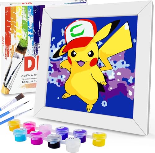 Sencangxun Malen Nach Zahlen Kinder Anfänger Anime - Malen Nach Zahlen ab 7 Jahre Jungen Mädchen mit Rahmen - Diy Handbemalte Kits Acrylpigment Kunstwerk Mädchen Geschenke 7 Jahre 20x20 Cm von Sencangxun