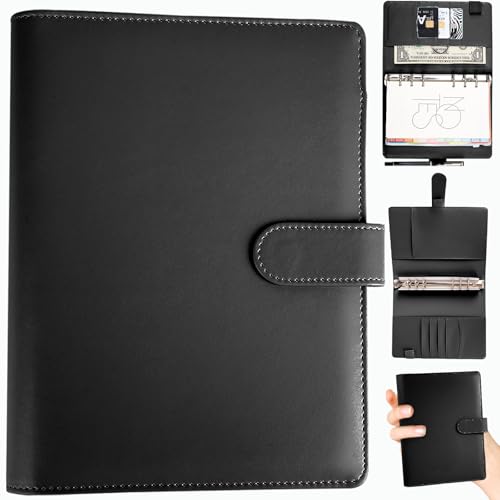 A5 Ringbuch Kunstleder - A5 Binder,Schwarz,Notizbuch A5(Innenpapier Nicht Enthalten), Ringbuch A5 Nachfüllbar,Budget Binder A5, Organizer A5 Für Büro Schule Und von Senchinner