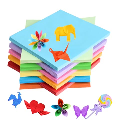 100 Blatt farbiges Papier, 10 verschiedene Farben, A4, Origami-Papier, doppelseitiger Papierkarton für DIY Kunst und Handwerksprojekte, Papierbasteln und Scrapbooking von Senda