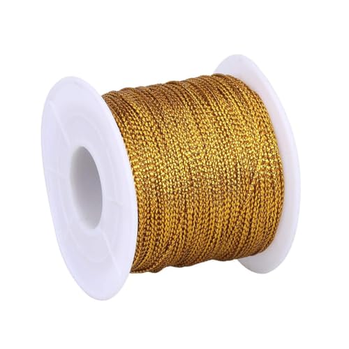 Bindfaden, 1 mm, nicht elastisch, metallische Schnur, Lametta-Schnur, Bastelarbeiten, Schmuckherstellung, Schnur zum Aufhängen von Weihnachtsschmuck, Karten, Geschenkverpackungen (Gold, 100 m) von Senda