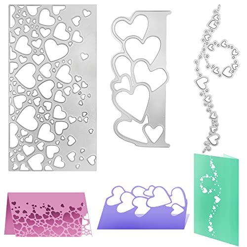 SENHAI Love Heart Lace Metall-Stanzformen für Bastelarbeiten, Scrapbooking, Fotoalbum, Prägeschablonen, Karten, Hochzeit, dekorativ, 3 Stück von Senhai