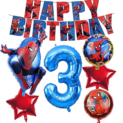 Spiderman Geburtstagsdeko 3 Jahre Spiderman Helium Luftballons Geburtstag 3 Ballons Spiderman Geburtstag Deko 3 Jahre Spiderman Folienballons Spiderman Kindergeburtstag Deko von Senidea