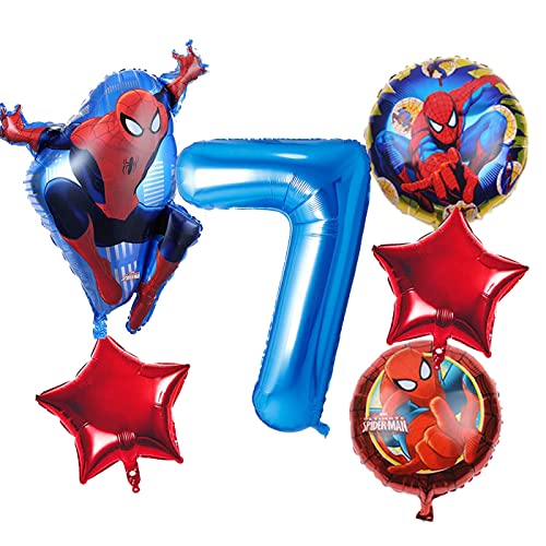 Spiderman Geburtstagsdeko 7 Jahre Spiderman Luftballon Spiderman Geburtstag Deko 7 Jahre Spiderman Folienballons Spiderman Kindergeburtstag Deko von Senidea