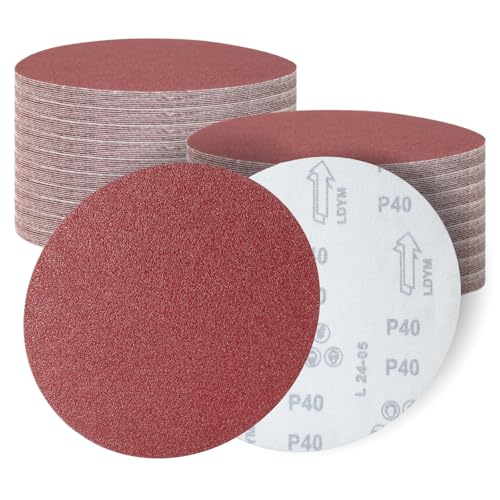 SenmaiTools Schleifpapier 180 mm Klett Schleifscheiben 180 mm Körnung 40 Rot für Trockenbauschleifer Exzenterschleifer Schleifgiraffe 30 Stück von SenmaiTools