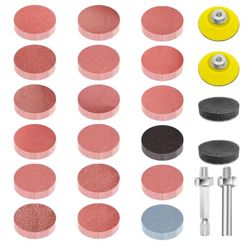 Senmai Tools 360 Stück schleifscheiben 50mm klett. korn 60 bis 2000 3000 5000 7000 Schleifpapier Klett 2 Zoll Schleifpads Geeignet für Elektrowerkzeuge Automobil von SenmaiTools