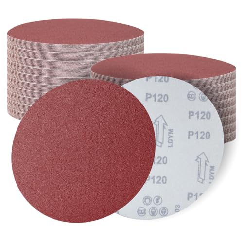 Senmai Tools 30 Stück Schleifpapier 180mm Klett Schleifscheiben 180mm Körnung 120 Rot für Trockenbauschleifer Exzenterschleifer Schleifgiraffe von SenmaiTools