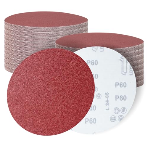 Senmai Tools Schleifpapier 180mm Klett Schleifscheiben 180mm Körnung 60 Rot für Trockenbauschleifer Exzenterschleifer Schleifgiraffe 30 Stück von SenmaiTools