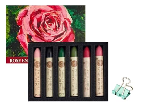 Sennelier Ölpastellkreiden, 6 Farben, Set mit rosa Blumen und Mini-Pinzette von Sennelier