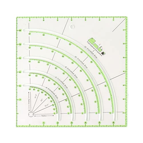 Quilting Rulers,8 Inch Acrylic Quilt Circle Cutter Ruler,Clear Arcs Fans Quilt Circle Cutter Ruler for Patchwork Sewing Craft Tool(8.3 * 8.3in) von Senrusa