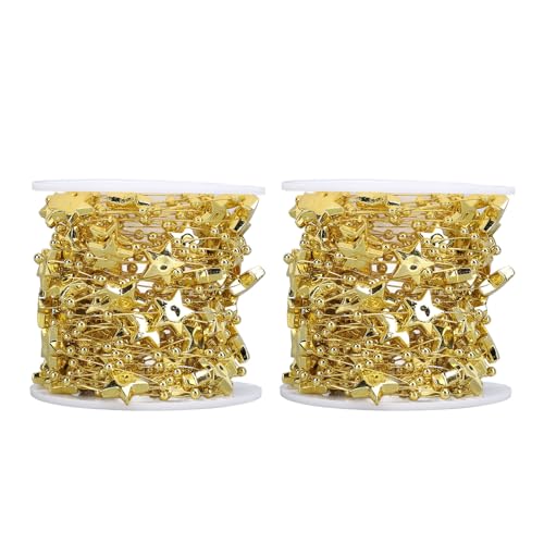 Star Perle Garland Elegant dekorativ 10 m Länge für Hochzeit Weihnachten Home Decorative (Oro) von Senrusa