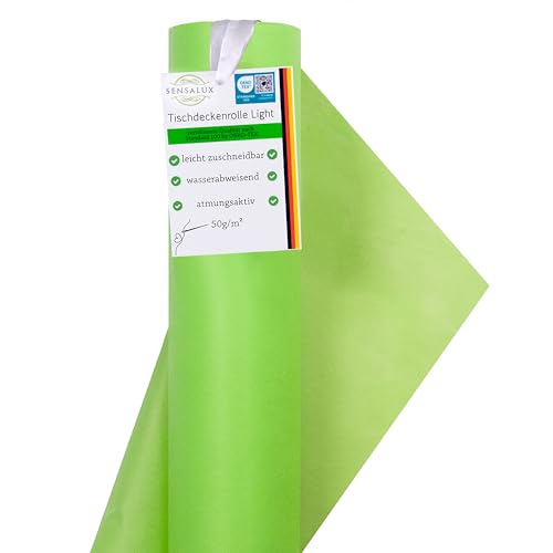 Sensalux Nature Light - Tischwäsche mit positiver Öko-Bilanz, CO²-neutrale Produktion, Tischdecke - 1,1x25m, Limettengrün von Sensalux