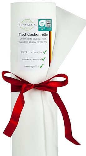 Sensalux Nature Tischdeckenrolle, Tischtuch, Vlies, CO²-neutrale Produktion, Ihr grüner Fußabdruck - 0,8mx10m Wolkenweiß von Sensalux