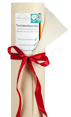 Sensalux Nature Tischdeckenrolle, Tischtuch, Vlies, CO²-neutrale Produktion, Ihr grüner Fußabdruck - 1,18m x 10m Perle von Sensalux