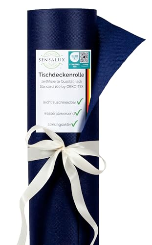 Sensalux Nature Tischdeckenrolle, Tischtuch, Vlies, CO²-neutrale Produktion, Ihr grüner Fußabdruck - 1,5mx25m Meeresblau von Sensalux