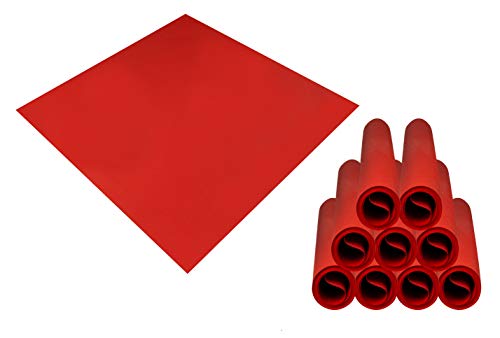 Sensalux Tischdecke, abwaschbar, Vorteilspack, 10 Stück, 1m x 1m, Rot von Sensalux