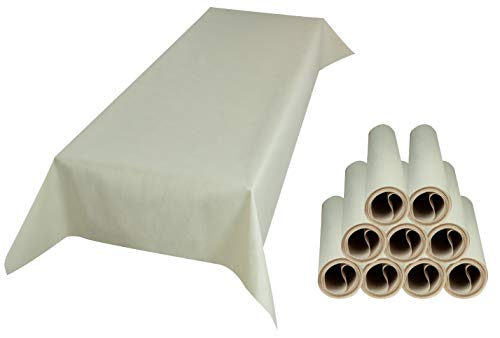 Sensalux Tischdecke, abwaschbar, Vorteilspack, 10 Stück, 1m x 2,5m, Creme von Sensalux