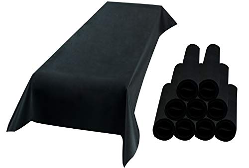 Sensalux Tischdecke, abwaschbar, Vorteilspack, 10 Stück, 1m x 2,5m, Schwarz von Sensalux