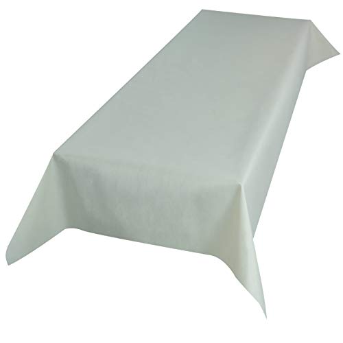 Sensalux Vlies-Tischdecke mit 45% Recyclatanteil, abwaschbare Tischdecke mit Lotuseffekt, 1m x 2,5m Creme von Sensalux