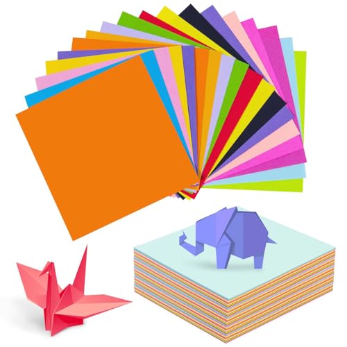 SenseYo Origami-Papier-Set, 20 Farben, 10,2 cm, quadratisches Origami-Papier, leicht zu falten, für Anfänger, Basteln, Geschenke, 500 Blatt von SenseYo