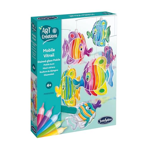 Sentosphère 3902420 Bastelset Mobile Fische, DIY Kreativ-Set für Kinder ab 4 Jahren von Sentosphere