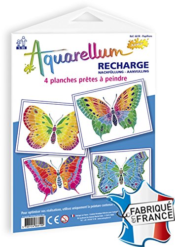 Sentosphère - Aquarellum Junior Nachfüllpackung – Schmetterlinge – Aquarellum Karten – Farbset – magische Aquarellfarbe – ab 7 Jahren von Sentosphere