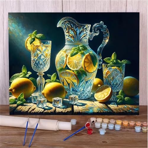 DIY Malen Nach Zahlen Erwachsene Gelbe Frucht Paint by Numbers Kit mit Rahmen,mit Pinseln und Acrylfarben Handgemalt Ölgemälde für Home Décor Geschenk - 60x75cm von Senyanr