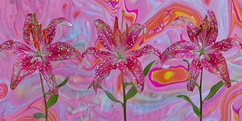 Diamond Painting Abstrakt Diamant Painting Bilder Orchidee Diamond Painting Erwachsene DIY Diamond Painting Bastelset Diamant Stickerei Art Leinwand Painting Room Deko,Mädchen Geschenke 12x24in N1-356 von Sepeoha