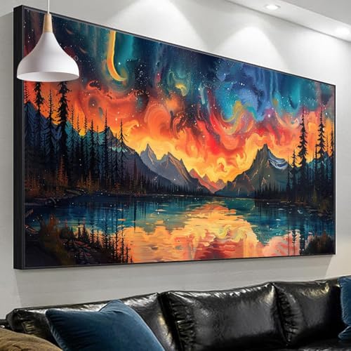 Diamond Painting Abstrakt Diamond Painting Erwachsene, 5D Diamond Painting Kinder Sternenhimmel Diamant Painting Bilder, DIY Diamant Painting Crystal Art Craft Geschenke Wall Decoratio 120x40cm SP-281 von Sepeoha