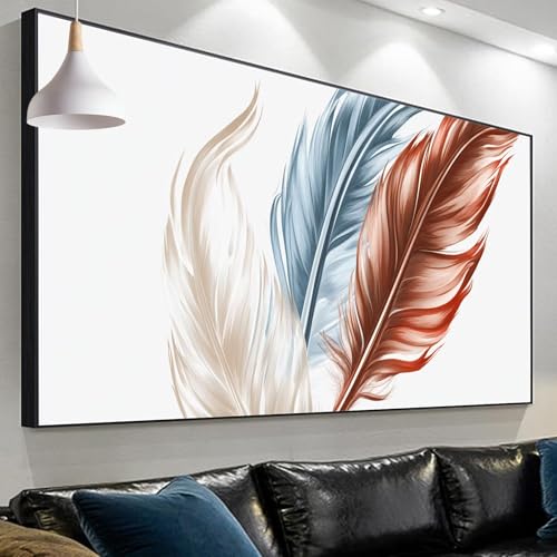 Diamond Painting Erwachsene Abstrakt, Feder Diamond Painting xxl 270x90cm/35.4x106.2in, DIY Diamonds Paintings, Malen nach Zahlen Diamond Painting Set for Home Wall Decor, Geschenke für Männer SP-704 von Sepeoha