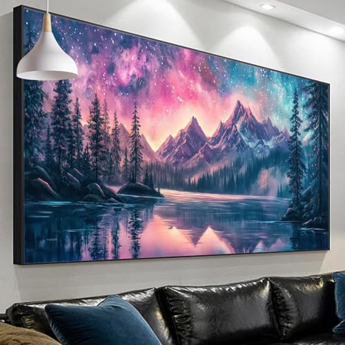 Diamond Painting Erwachsene Berg Diamond Painting See 1, Diamond Painting xxl 120x40cm/15.7x47.2in, Painting by Numbers Mosaic Making Diamond Painting for Home Wall Decor, Geschenke für Männer SP-228 von Sepeoha