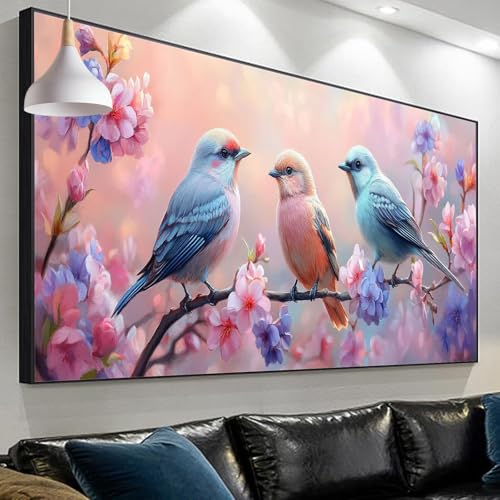 Diamond Painting Erwachsene Blume Diamond Painting Vogel, Diamond Painting xxl 300x100cm/39.3x118.1in, DIY Painting by Numbers Mosaic Making Diamond Painting Set for Home Wall Decor Geschenke SP-2 von Sepeoha