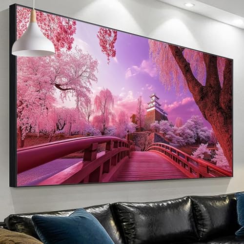 Diamond Painting Erwachsene BrüCke Diamond Painting Landschaft, Diamond Painting xxl 120x40cm/15.7x47.2in, DIY Painting by Numbers Diamond Painting Set for Home Wall Decor, Geschenke für Männer SP-256 von Sepeoha