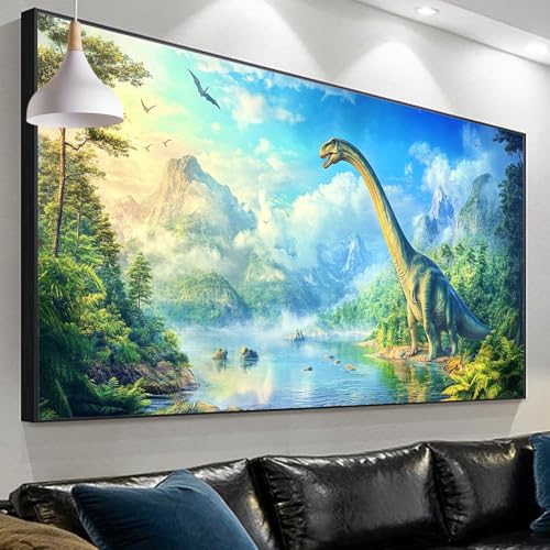 Diamond Painting Erwachsene Dinosaurier Diamond Painting See, Diamond Painting xxl 120x40cm/15.7x47.2in, DIY Painting by Numbers Diamond Painting Set for Home Wall Decor, Geschenke für Männer SP-232 von Sepeoha